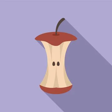 Apple trash icon flat vector. Waste food Stock Illustration