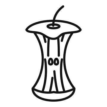 Apple trash icon outline vector. Waste food Stock Illustration