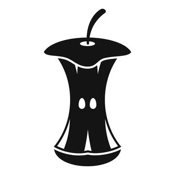 Apple trash icon simple vector. Waste food Stock Illustration