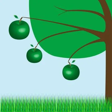 Apple tree apple tree, vector art illustration; more drawings in my galler... Stock Photos
