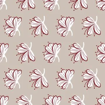 Apple tree blooms seamless vector springtime pattern in muted colors Stock-Illustration