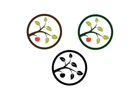 Apple tree branch Stock Illustration