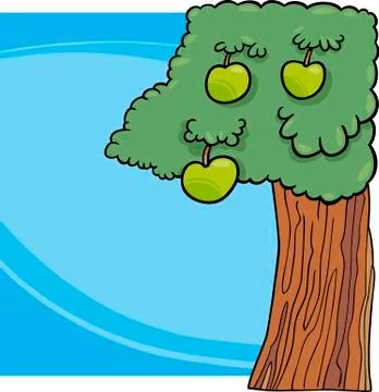 Apple tree cartoon illustration Illustrazione stock