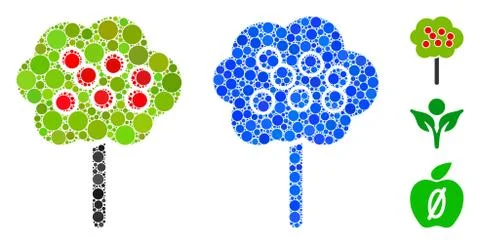 Apple Tree Composition Icon of Spheric Items Illustrazione stock