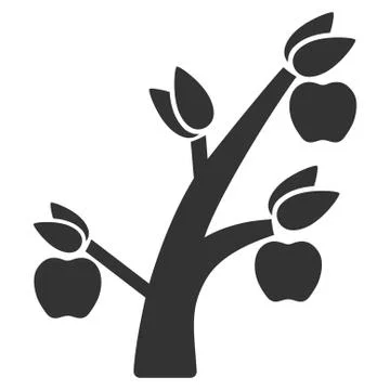 Apple Tree Flat Icon Stock Illustration