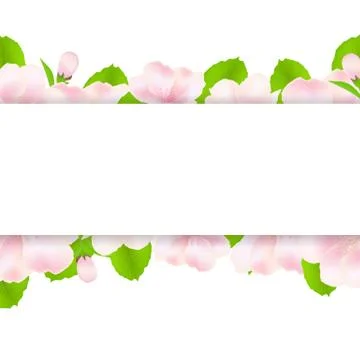 Apple tree flowers with paper Stock Illustration