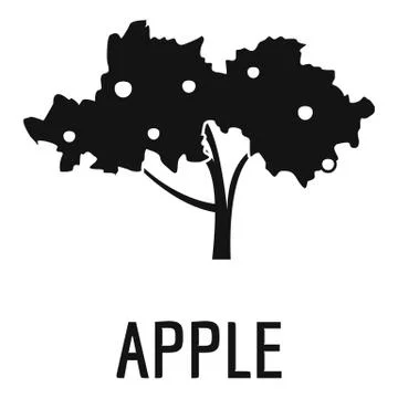 Apple tree icon, simple black style Illustrazione stock