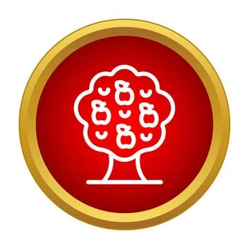 Apple tree icon symbolizing fruit garden harvest 스톡 일러스트
