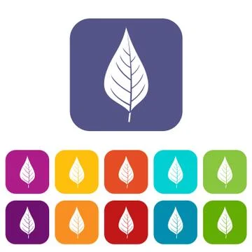 Apple tree leaf icons set flat Stock Illustration