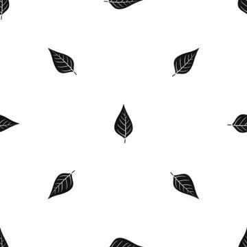 Apple tree leaf pattern seamless black イラスト素材