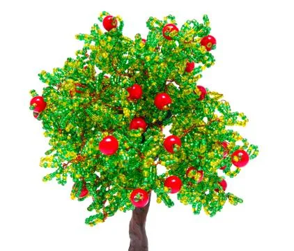 The apple-tree made with own hands from beads Stock Photos