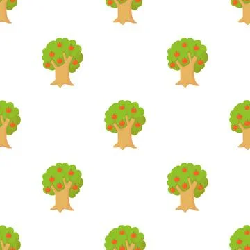 Apple tree pattern seamless vector イラスト素材