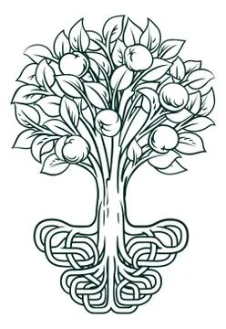 Apple Tree Roots Concept Stock Illustration