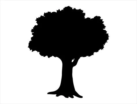 Apple tree silhouette vector art Illustrazione stock
