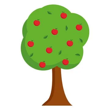 Apple tree simplified vector illustration. Stock Illustration