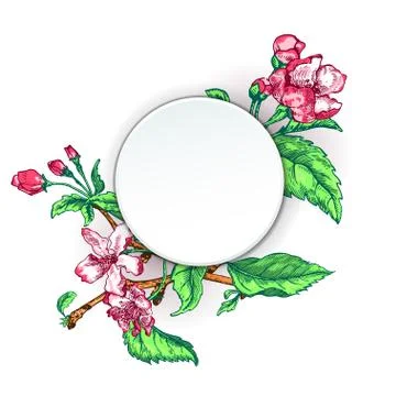 Apple tree sketch Design Stock Illustration