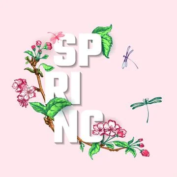 Apple tree sketch Design Stock Illustration