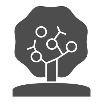 Apple tree solid icon, nature concept, tree silhouette sign on white background Stock Illustration