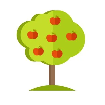Apple Tree vector illustration in flat style design Stock Illustration