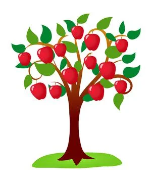 Apple tree vector illustration Stock Illustration