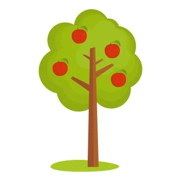 Apple tree vector illustration isolated Stock Illustration