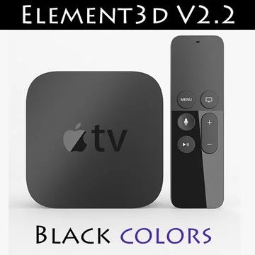 Apple TV New Element3D V2.2 3D Model