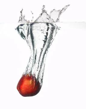Apple under wate Stock Photos