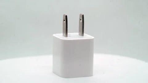 Apple USB lighting usb-c charger for iphone or ipad. American USA socket plug. Stock Footage 169369148