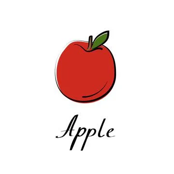 Apple vector cartoon flat illustration. Fresh berry fruit and vegetable logo Stock Illustration