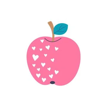 Apple vector cartoon illustration on the white background Stock Illustration