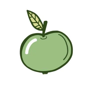 Apple. Vector color sketch of an apple. Simple illustration. Stock Illustration