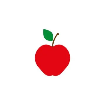 Apple. Vector illustration. Red apple on white background Stock Illustration