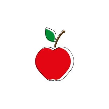 Apple. Vector illustration. Red apple on white background Stock Illustration