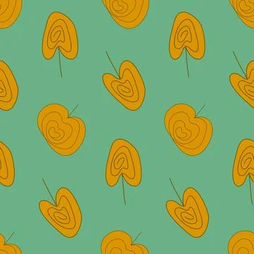 Apple vegetable seamless pattern, cute doodle background for scrapbook design Stock Illustration