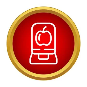 Apple vending machine icon dispensing healthy fruit snacks Stock Illustration