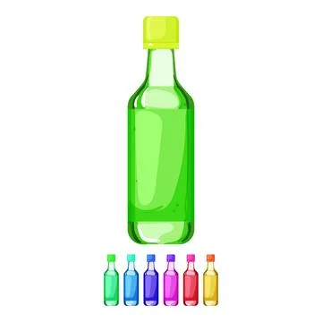 Apple vinegar bottle cartoon vector graphic Stock Illustration