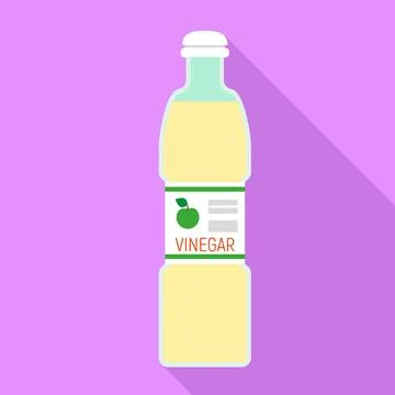 Apple vinegar bottle icon, flat style Stock Illustration