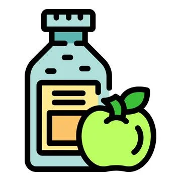 Apple vinegar bottle representing healthy lifestyle and natural ingredients Stock Illustration