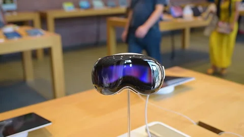 Apple Vision Pro VR Headset Display 4K Stock Footage 310477344
