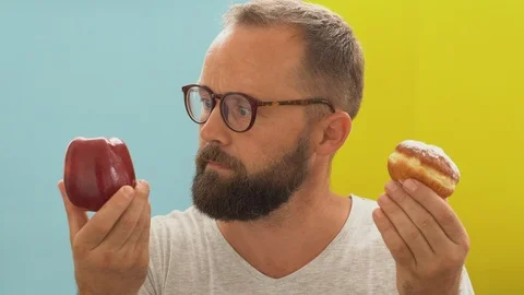 Apple vs cake Stock Footage 110710006