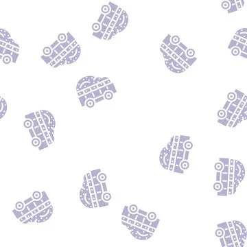 Apple wagon delivery glyph vector seamless pattern Illustration