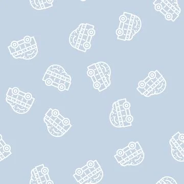 Apple wagon delivery line vector seamless pattern イラスト素材