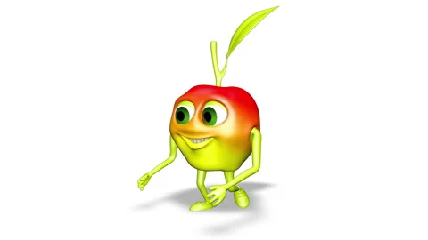 Apple Walks  Loop on White Background Vídeos de archivo 155229205