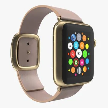 Apple Watch mm Gold Case with Rose Gray Modern Buckle 2 3D Model