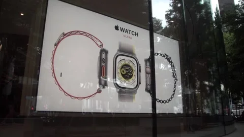 Apple watch advertisment screen. Stock Footage 248998840
