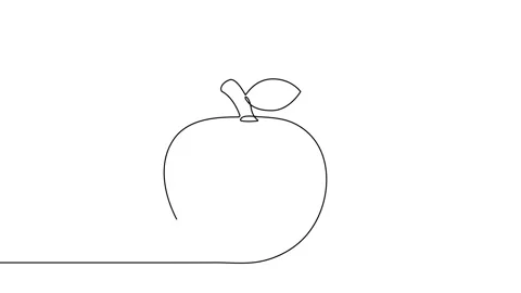 Apple Watch with Clock Animation of a continuous one-line drawing. Stock Footage 170152646
