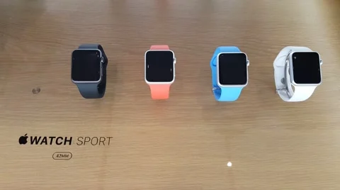 Apple watch on display in Apple store in Palo Alto, CA Stock Footage 59759178
