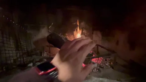 Apple Watch on Fireplace Stock Footage 250081694