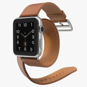 3D Model: Apple Watch Hermes 42 Double Tour Stainless Steel Case