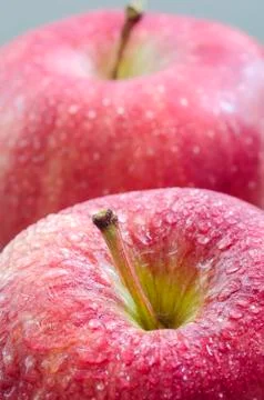 Apple with water drop Stock Photos